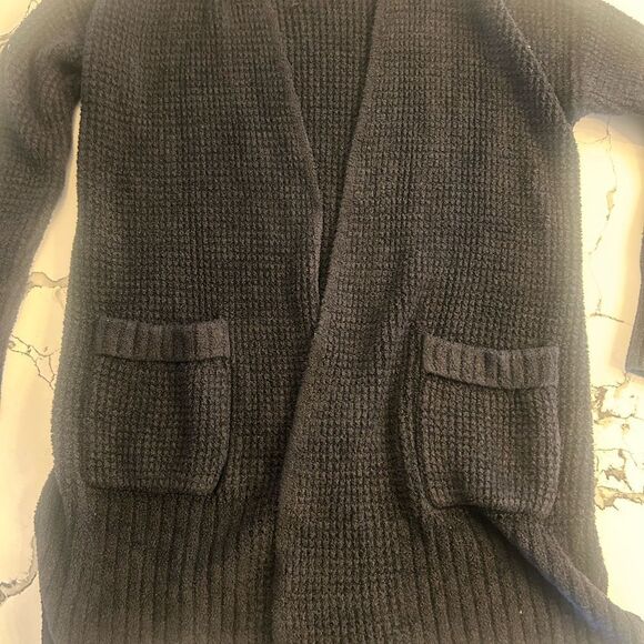 Barefoot Dreams Charcoal Gray Knit Cardigan - Picture 1 of 7
